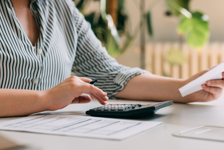 woman calculating finances